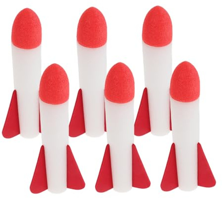 FRCOLOR 6pièces Fusées Mousse Réutilisables Lot de Lance-roquettes à Pédales pour Jeux Extérieur pour Garçon Et Filles Et Activités Familiales