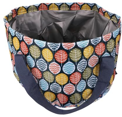 GARVALON Bassin De Pieds Pliable Portable 21l Grand Format Pour Spa Pieds Randonnée Voyage Camping Motif Feuilles Nordiques