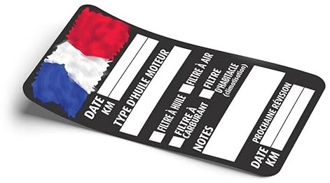 Autocollant Entretien Voiture Étiquette Vidange Huile Filtre Véhicule Étanche x 60