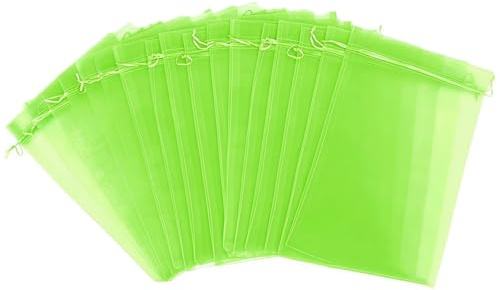 FINEVERNEK 100 Piezas Bolsas Protectoras de Uvas, Bolsas Organza con Cordón, Malla de Protección para Frutas, Bolsa para Uvas contra Insectos como Avispas, Pájaros y Moscas del Vinagre (20 * 30cm)