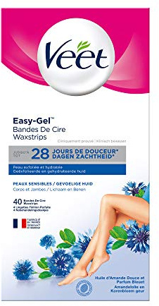 Veet - Easy-Gelwax Wachsstreifen Wachsstreifen Empfindliche Haut - 40 Streifen