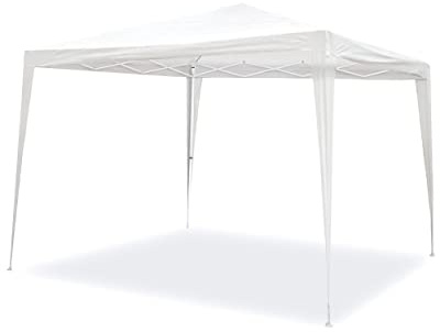 SMARTSUN Carpa Plegable 3x3m Javea Blanca Impermeable - Jardín Playa Campo Terraza - Bolsa de Transporte, Piquetas y Vientos