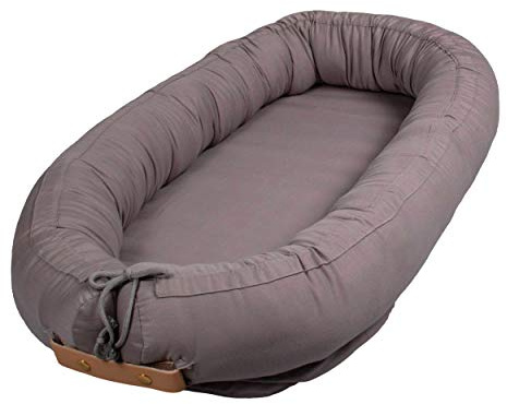 Filibabba® Premium Multifunktionales Kapok Babynest für Neugeborene und Kleinkinder | Größe: 85 x 50 cm | Super Weich | GOTS Bio Baumwolle (Kapok Grey)