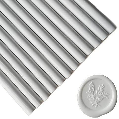 12 Pezzi Bastoncini di Cera Sigillante per Pistole per Colla per Timbro Sigillo, Bastoncini di Cera Sigillante PORXFLY Ottimi per Buste di Carte,Partecipazioni di Nozze (Bianco)