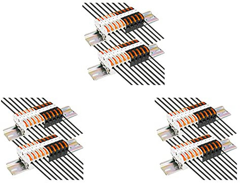 BEUON 60X Kit di Morsettiere Su Guida DIN, Connettori Compatti Universali, Barra di Connessione, Striscia di Marcatura, 28-12 AWG