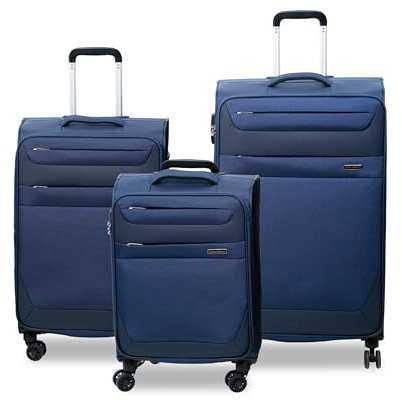 Worldpack® Trolley Set Dublin 3-teilig 50/60/70 cm – Leicht & robust | Reisekoffer mit Rollen | 360° Doppelrollen | TSA-Schloss | Kofferset Weichschale für Reisen & Urlaub
