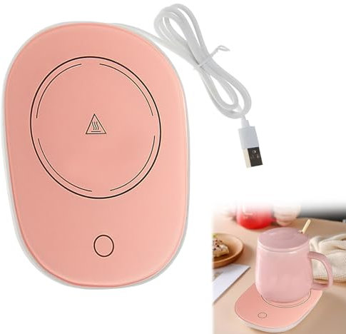 TUKNON Scalda Tazza USB,Scalda Tazza,Scaldatazze da Caffè,Scalda Bevande,Sottobicchiere Elettrico,Ldeale per la Stagione Invernale,per Caffè,Latte,tè,Acqua,Regalo di Natale,Regalo di Capodanno,Rosa