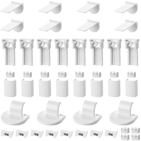 8 Sätze, jeder Satz mit Plissee Ersatzteile und Klemmträger, Plissee Ersatzteile Set, Klemmträger Zubehör