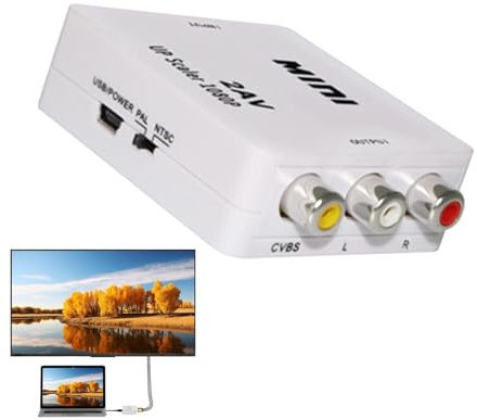 Video Converter, AV Adapter - AV till komposit CVBS-adapter | Komposit CVBS-adapter, sömlös videoinspelning, AV-portanslutning för TV, PC, STB, VCR, Blue-Ray-spelare
