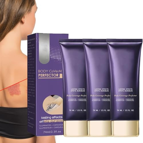 Crema para cubrir las venas varicosas, maquillaje de camuflaje, corrector corporal, base de maquillaje para tatuajes, resistente al agua, cobertura para cicatrices (3 unidades, 74 ml)