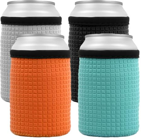 4 Pezzi Raffreddatore per Bottiglie, Raffreddatore per Lattine Isolato in 4 Colori, Contenitore Termico, Bustine per Bottiglie di Bevande per Coco Cola e Altro