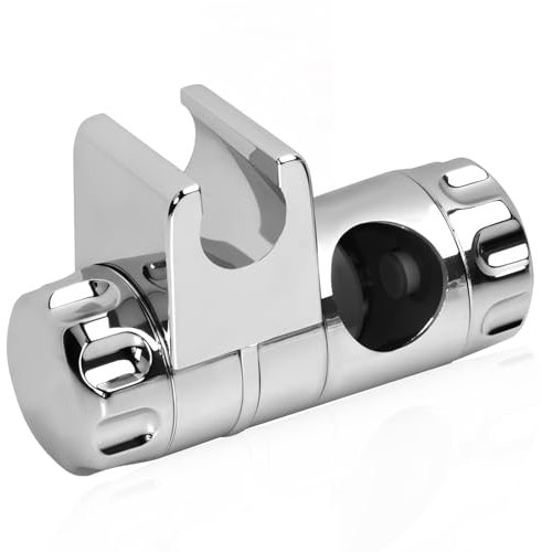 Rapidbok Universal Handbrause Halterung, Duschkopfhalterung, Duschhalterung, Brausehalter, Verstellbar, ABS Kunststoff, Verchromt, Silber, Wandmontage, Geeignet für 25-mm-Duschstangen