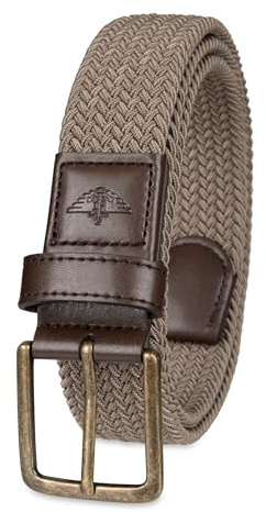 Dockers Men's Stretch Web Fabric Casual Belt, Light Brown, Large