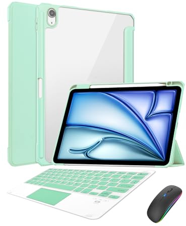 Tangentbord fodral för iPad Mini A17 Pro 2024 /Mini 6 2021 8,3 tum med mus, tunt smart fodral med Bluetooth-tangentbord för iPad mini 7:e/6:e generationen 8,3 tum