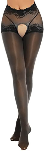 Bas Autofixant Femme Sexy Collant Opaque Noir Ouvert Resille Danse Pour Porte-Jarretelles De Contention Érotique Dessous Fantaisie Pute Chaud Collants Chair Sans Pied Classique Fille,Le noir-A