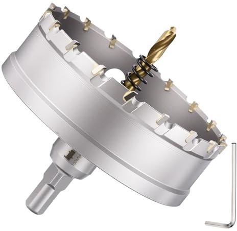DTGN 3-15/16 Tungsten Carbide Hole Saw - 100mm Hole Cutter - Good for Thick Stainless Steel/Sheet Metal/Iron/Alloy - Silver