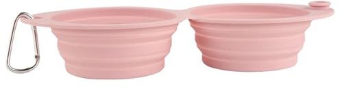 Cuenco de viaje para perros, cuenco de agua portátil, plato de doble alimento, recipiente ligero y plegable para alimentos, para senderismo, aventuras, viajes, viajes por carretera, camping, parque