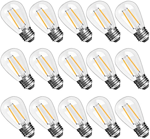 Spacelumen lampadine e27 luce calda impermeabile S14 2W Confezione da 15