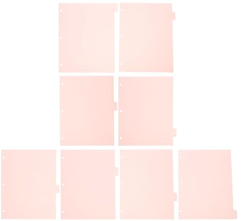 Toyvian 8 Feuilles Séparateurs D'index en Plastique Rose pour Rentrée Scolaire, Intercalaires de Classeur A4 en Pvc Languettes, Protège-feuilles pour Classeur 6 Trous, Organisation Bureau