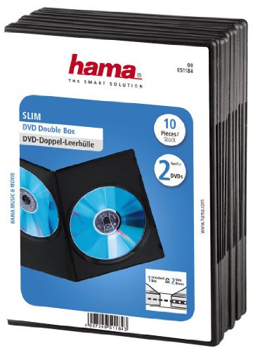 HAMA Custodia DVD slim doppia , colore nero, 10 pz.