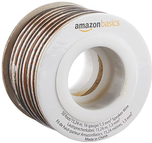 Amazon Basics 16-Gauge Speaker Wire - 15,24 m(50 ft), Transparent