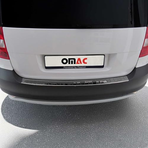 OMAC Ladekantenschutz Stoßstangenschutz kompatibel mit Skoda Yeti 2009-2013 Edelstahl Silber