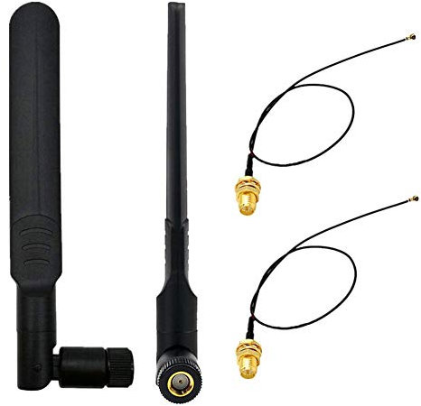 WayinTop 2Set 8dBi 2.4GHz 5GHz Dual Band Wireless Network WiFi RP-SMA Male Antenna + 20cm IPEX to RP-SMA Female Pigtail Cable for NGFF Wireless Card & M.2 (NGFF) 3G/4G Card