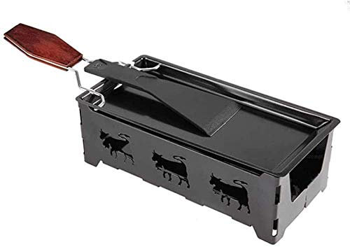 Mini raclette Set, tealight raclette raclette Grill with Wooden Handle, Heated by Candlelight, Grill Tool for The Kitchen at Home