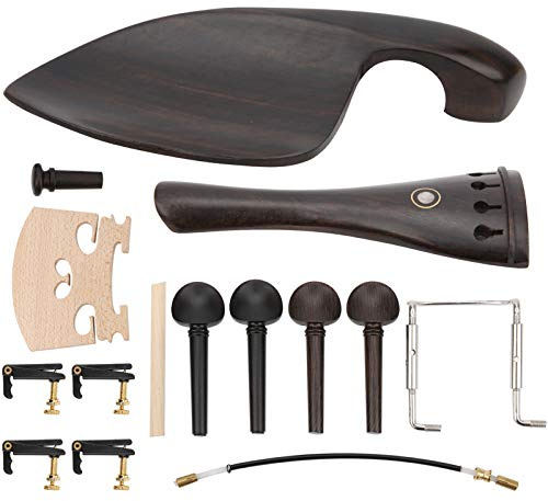 Il set di parti per violino 4/4 in legno di acero ebano include mentoniera, piroli, perni del ponte e cordiera accessori da gioco Cordiera Violino