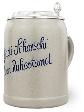 Bavariashop | PREMIUM Bierglas mit Gravur & Zinndeckel | Gravierter Bierkrug als Bier-Geschenk | personalisierter Bierkrug | 0,5 Liter