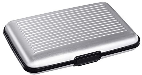 anshuke Kreditkartenetui Kartenetui aus Aluminium, 1 Stück RFID Blocking Kreditkartenhülle Kreditkarten, Visitenkarten Etuis 6 Fächer, NFC und RFID Schutzhülle Kartenetui für Damen und Herren