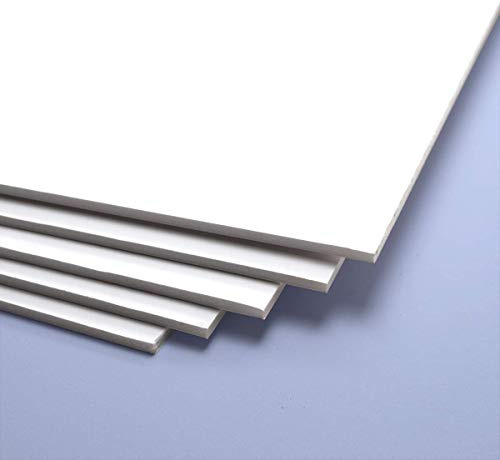 Materia Prima Cartón Pluma para Maquetas, Letreros y Soportes. Tablero para Manualidades. Plancha Multiusos de Fácil Corte. A3 y A4, diferentes grosores y colores. (Blanco, 3 mm - A4-30 uds)