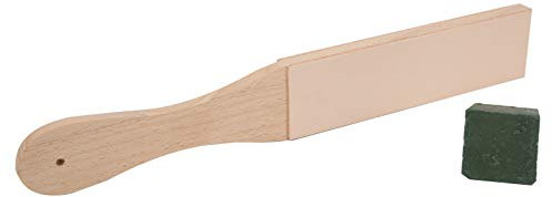 Lederpolierstreichriemen, Doppelseitiges Schärfbrett mit Schleifpaste, Holzgriff für Rasiermesser, Dolchmesser, Lederwerkzeuge,