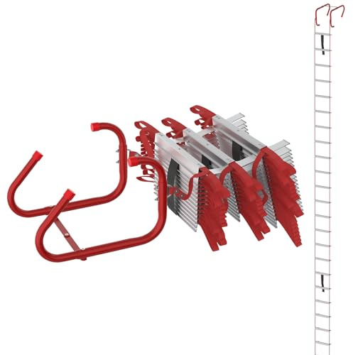 LZQ Feuerleiter Fluchtleiter,Sicherheitsleitern Feuerfeste Rettungsleiter aus Hochfestes Polyester,Max Tragfähigkeit 450 kg,Strickleiter für 2-stöckige Gebäude Balkon Fenster (15 M (45 Stufen))