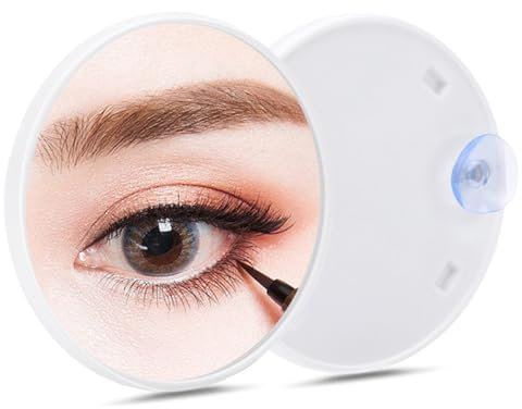 LYPER Specchio ingranditore 5X per trucco, rotondo, multifunzione, con 2 ventose rimovibili, da utilizzare per l'applicazione del trucco, rasatura, pinzette, rimozione punti neri e imperfezioni