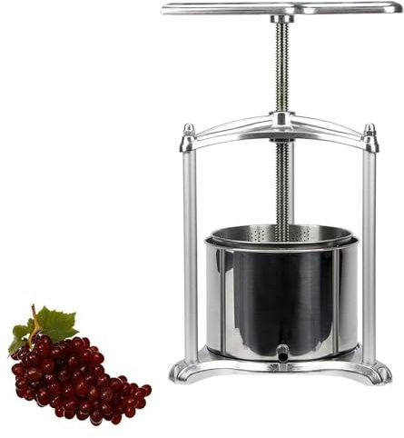 DXYOYONGOZ Pressoir A Fruits, Pressoir à Fruits Manuel, Pressoir à vin en Acier Inoxydable 6 L, Presse à vis, Presse à Huile, Convient for Le vin, Le Miel et Les jus