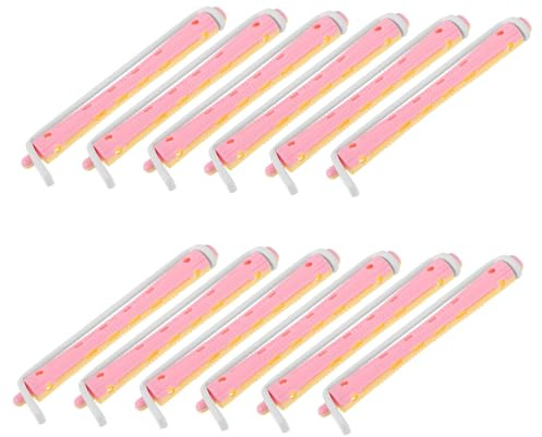 VICASKY 12 Piezas Varilla Para Rizar El Cabello De Plástico Portátil Para Mujer Rulos Flexibles Rulos Para Permanente Para Crear Ondas y Rizos Cabello Corto Para Uso Doméstico
