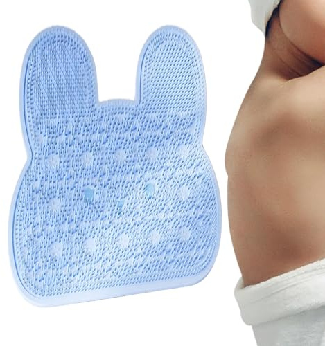 Brosse De Dos Pour Douche | Coussin En Silicone À Ventouses - Tapis Nettoyeur Pour Dos Et Pieds Lapin - Pour Adultes Personnes Âgées Famille Maison Sol Appartement
