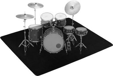 OUUTMEE 120x160CM Drum Mat, Non-Slip Soundproof Mat for Indoor Outdoor | Drum Rug, Electronic Carpet Practice Pad, Drum Accessories for Electronic/Jazz Drum Kits, Bass Pedals & Floor Protection