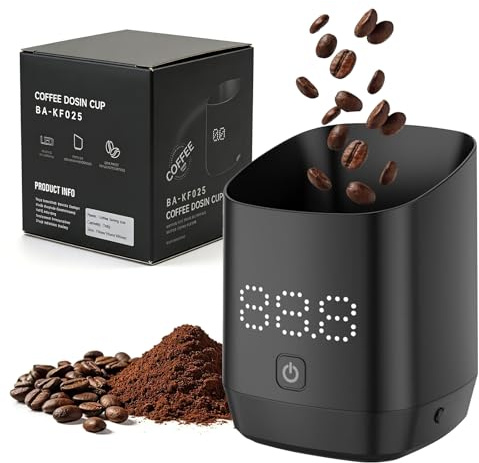 Báscula de café digital con pantalla LED, báscula de café con pantalla LED, vaso dosificador digital para granos de café, Precision Kaffevåg för Espresso & Pour-Over, accesorios de barista, compacto