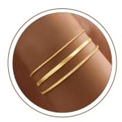 Turandoss Gold Chain Bracelets for Women, Dainty 18K Gold Plated Bracelet Flat Snake/Round Snake Chain Bracelet Herringbone Bracelets Set Minimalist Jewellery Birthday Gifts for Women Teen Girls