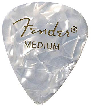 Fender 351 Plettri Shape Premium (Confezione da 12), Bianchi