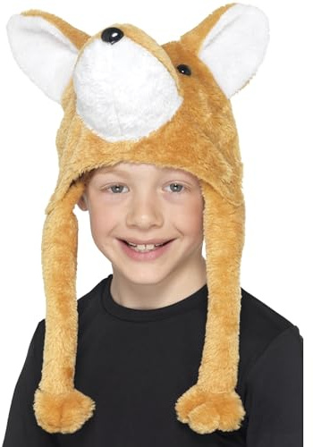 Smiffys Fox Hat, Orange , Children's Animal Fancy Dress, Child Dress Up Hats