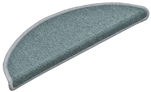 vidaXL 15x Alfombras de Peldaños de Escalera Antideslizante Lavable Esteras Alfombrilla Decoración Hogar Protector Escalón Azul 56x17x3 cm