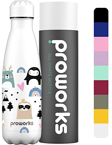 PROWORKS Insulated Water Bottle, BPA-Free, Reusable Stainless Steel Bottle for 12 Hours Hot & Cold Hold Up to 24 Hours, Sports, Gym, Travel – 1 Litre – Scandinavian Friends