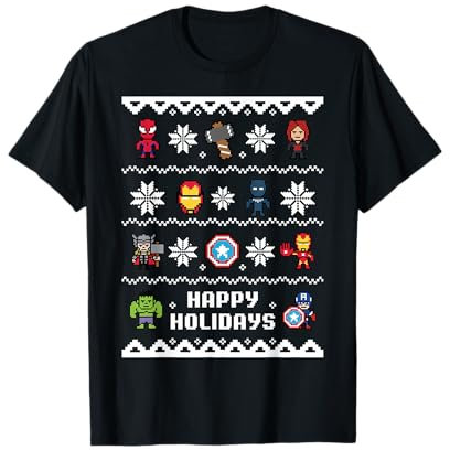 Marvel Avengers Christmas Sweater Happy Holidays Long Sleeve T-Shirt