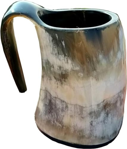 THE ANTIQUE HOUSE Taza vikinga de 7,6 cm de altura con cuerno de 130 a 180 ml para cerveza, aguamiel, vino, taza de cerveza, estilo vintage, el mejor artículo de regalo