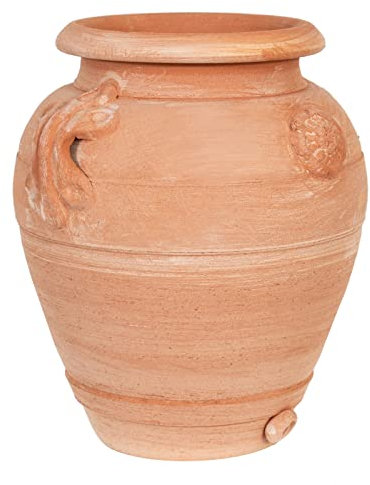 Biscottini Terrakotta Orcio 28x25x30cm - Vase Boho Deko - Blumenvase Handgefertigt - Kleine Tontöpfe Made in Italy - Vase Vintage für Garten