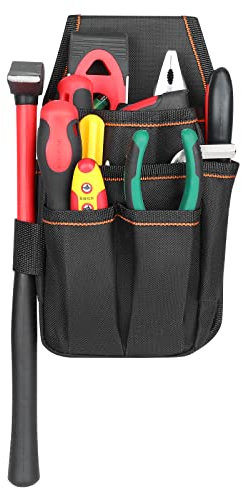 BAIGIO Bolsa de Herramientas con Cinturón de Nailon Ajustable Bolsa para Electricista del Organizador del Sostenedor Bolsillo Porta Herramientas para Cinturón