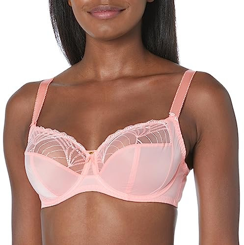 Fantasie Women's Adelle Underwire Side Support Bra Full Coverage, Sheer, Coral, 34F